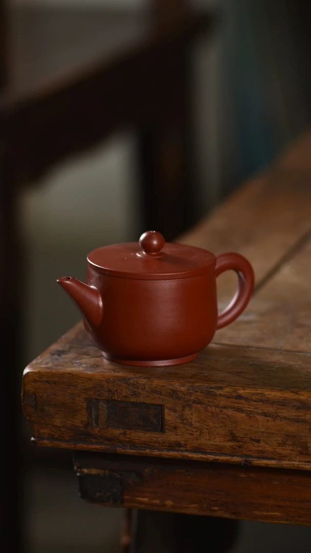 潮州入门级全手工朱泥手拉壶小容量汉瓦茶壶紫砂壶功夫茶具茶壶