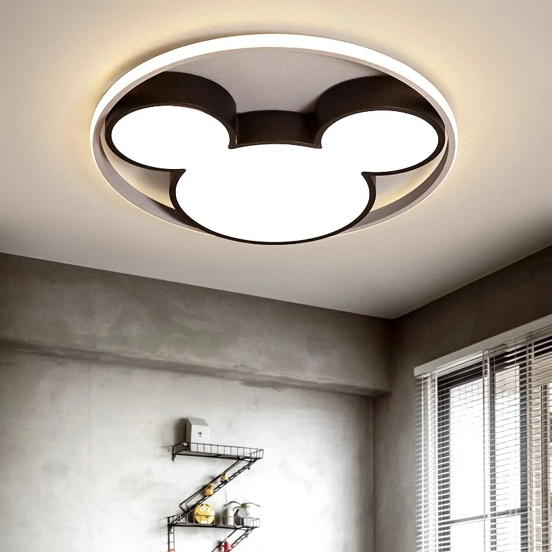 儿童房灯男孩女孩卧室灯创意个性卡通米奇灯吸顶灯led公主房间灯