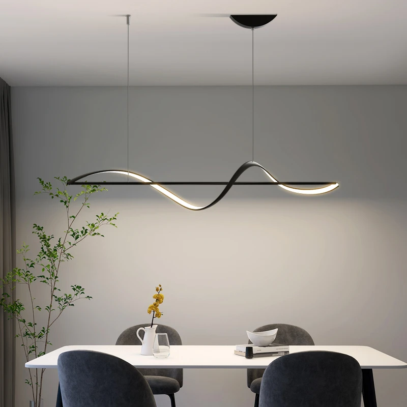 餐厅吊灯个性现代简约创意设计师长条饭厅灯吧台灯极简led餐桌灯