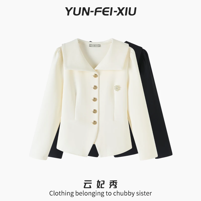 云妃秀大码女装衬衫时尚休闲胖mm宽松显瘦简约气质百搭春季68230