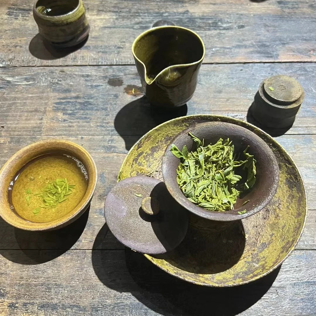 传统手拉柴烧自然落灰釉茶器