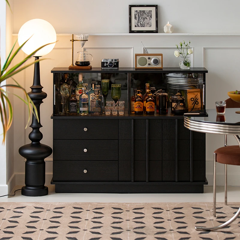 中古风餐边柜复古轻奢沙发背柜客厅氛围感酒柜咖啡柜茶水柜斗柜