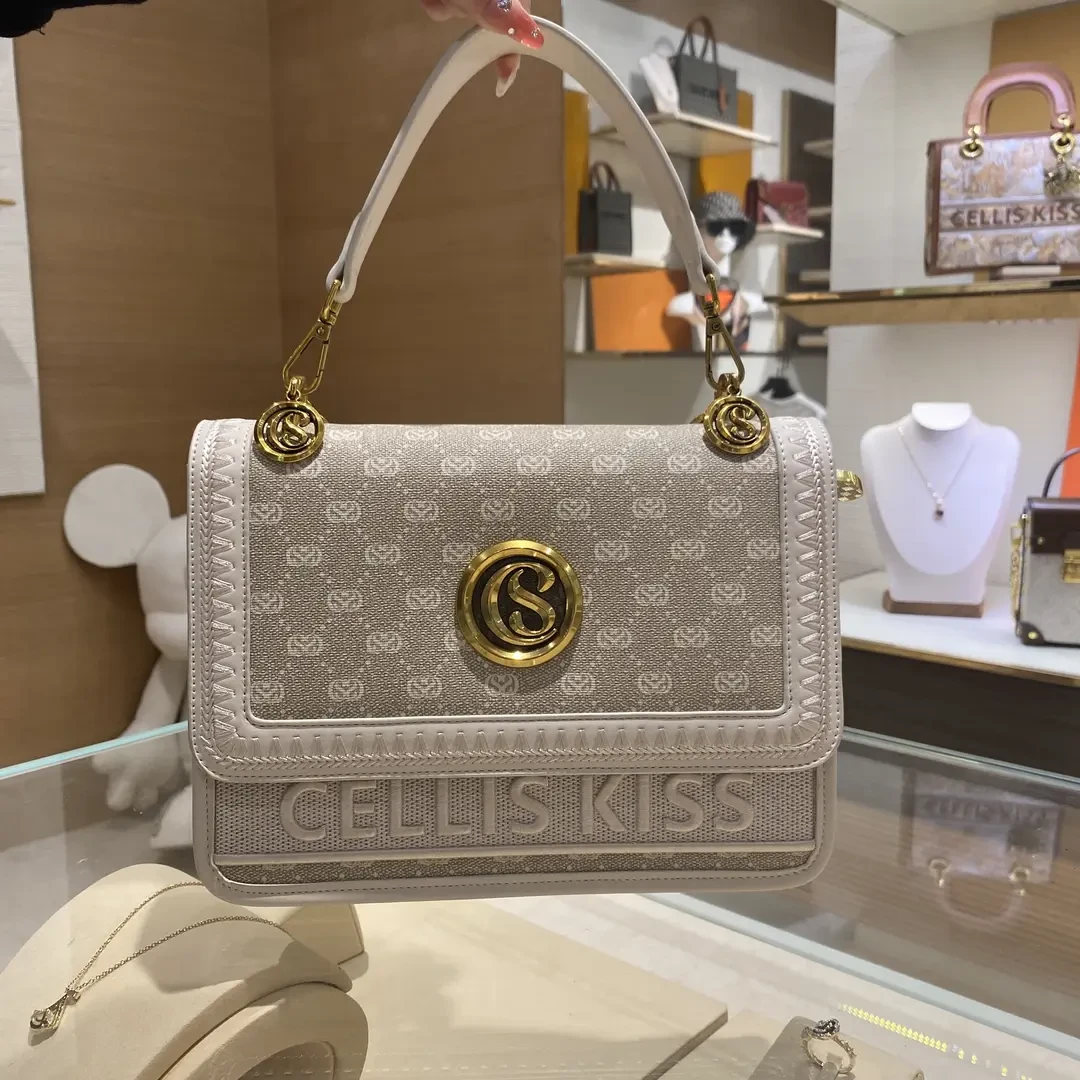 CELLIS KISS 新款时尚百搭轻奢女士单肩斜跨手提包88039-5白
