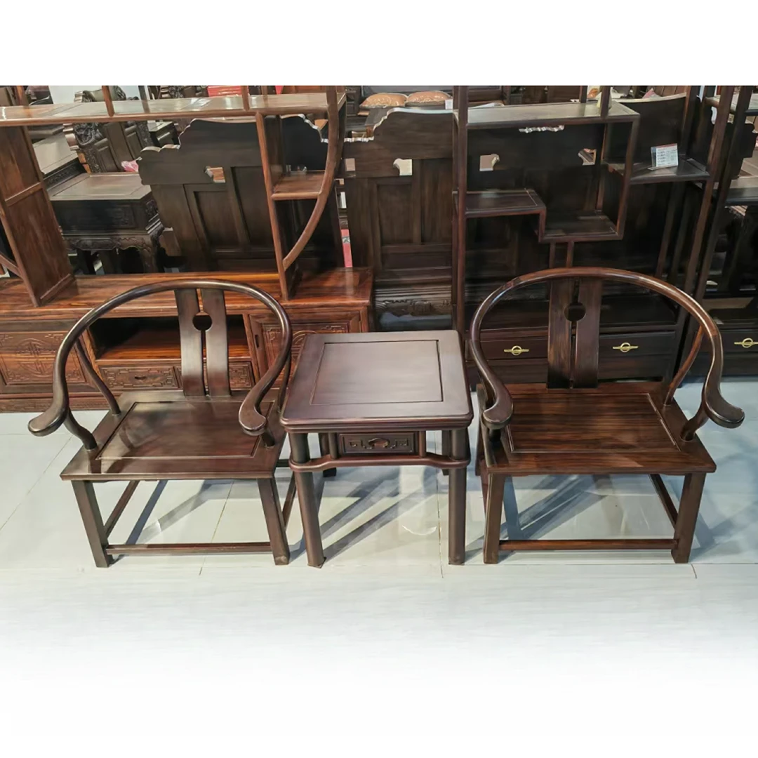 简约明式客厅圈椅三件套