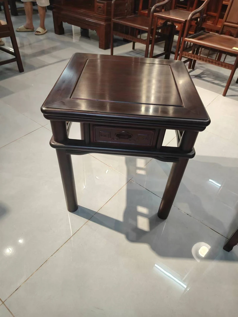 方形简约复古雕花带抽高几尺寸 56  56  61