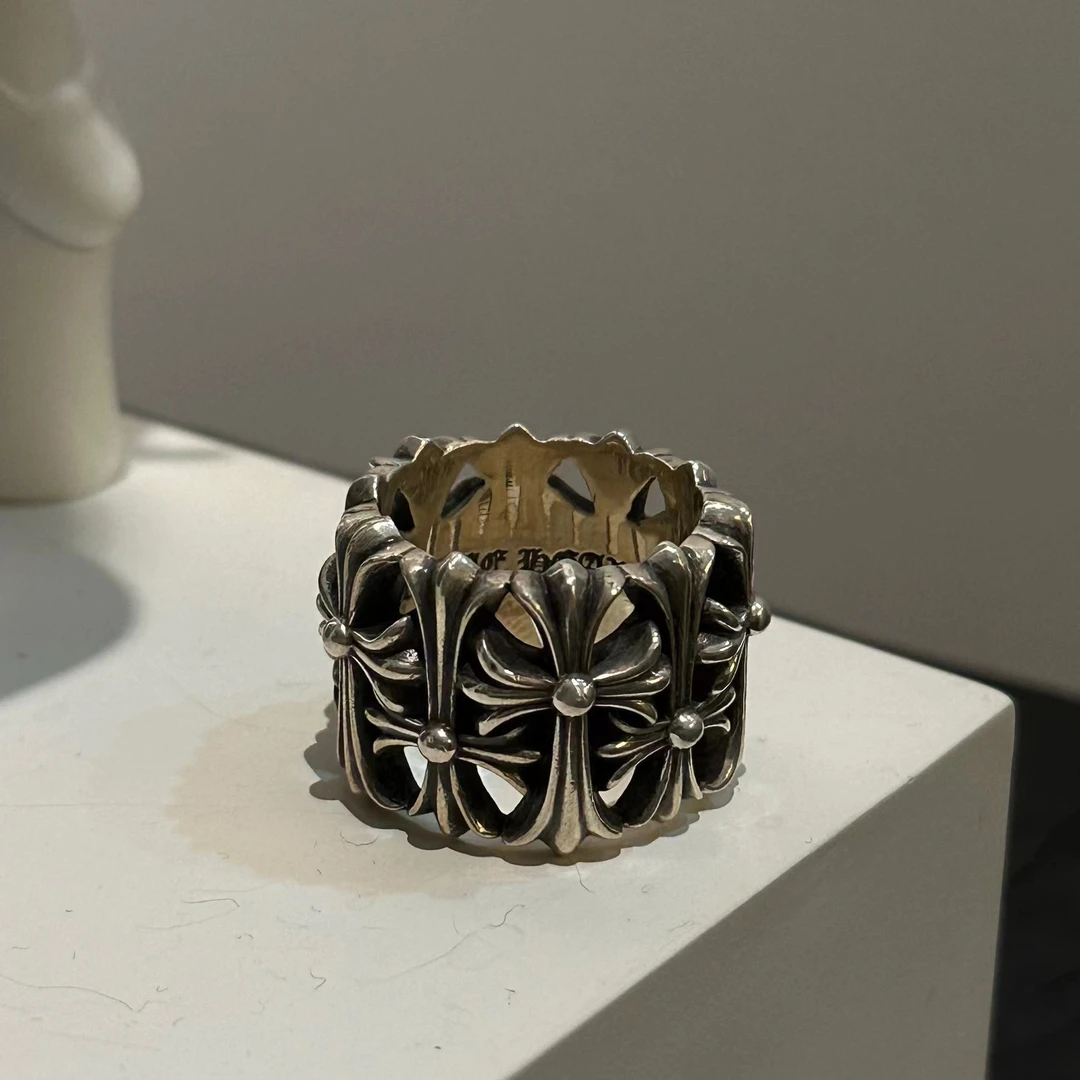 925银银制品 Chrome Hearts克罗心 全银圆墓葬戒指
