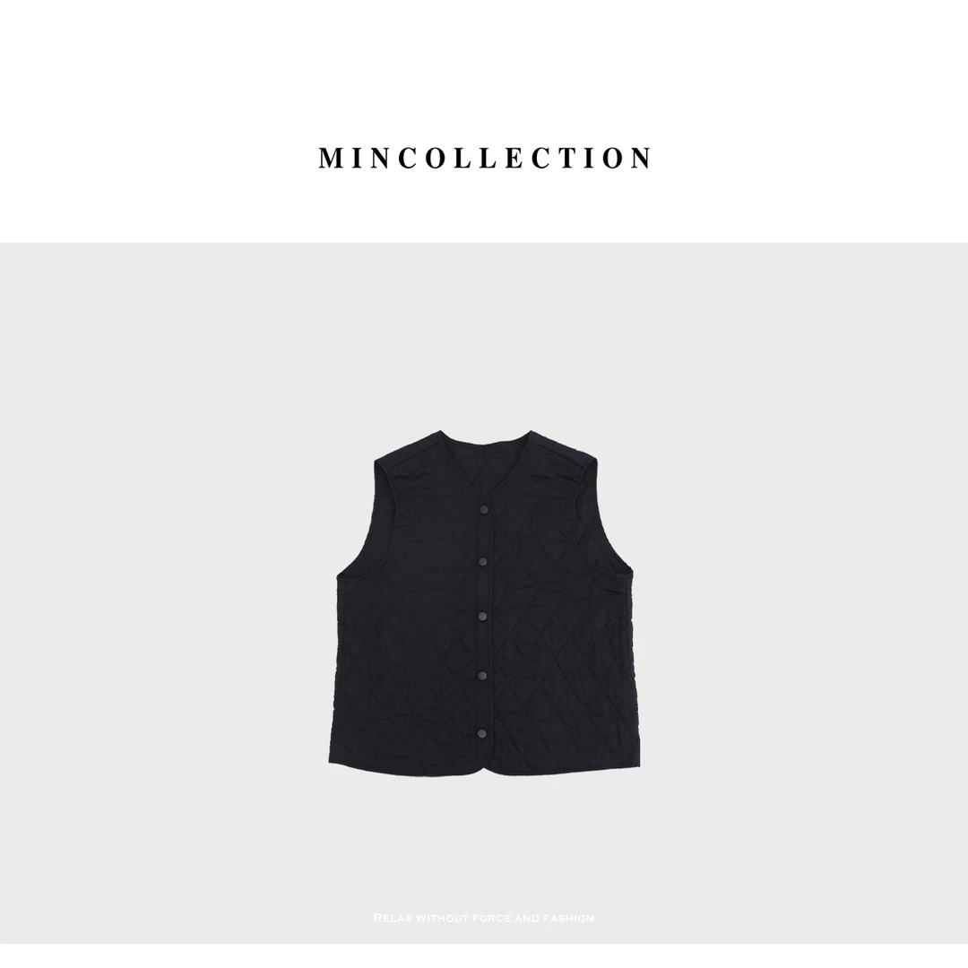 DE Mincollection 绗缝菱格马甲/早秋绗缝菱格叠穿休闲无袖马甲