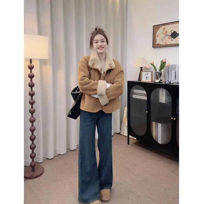 2025年秋冬季新款韩版时尚纯色百搭外套女小个子设计感洋气上衣潮