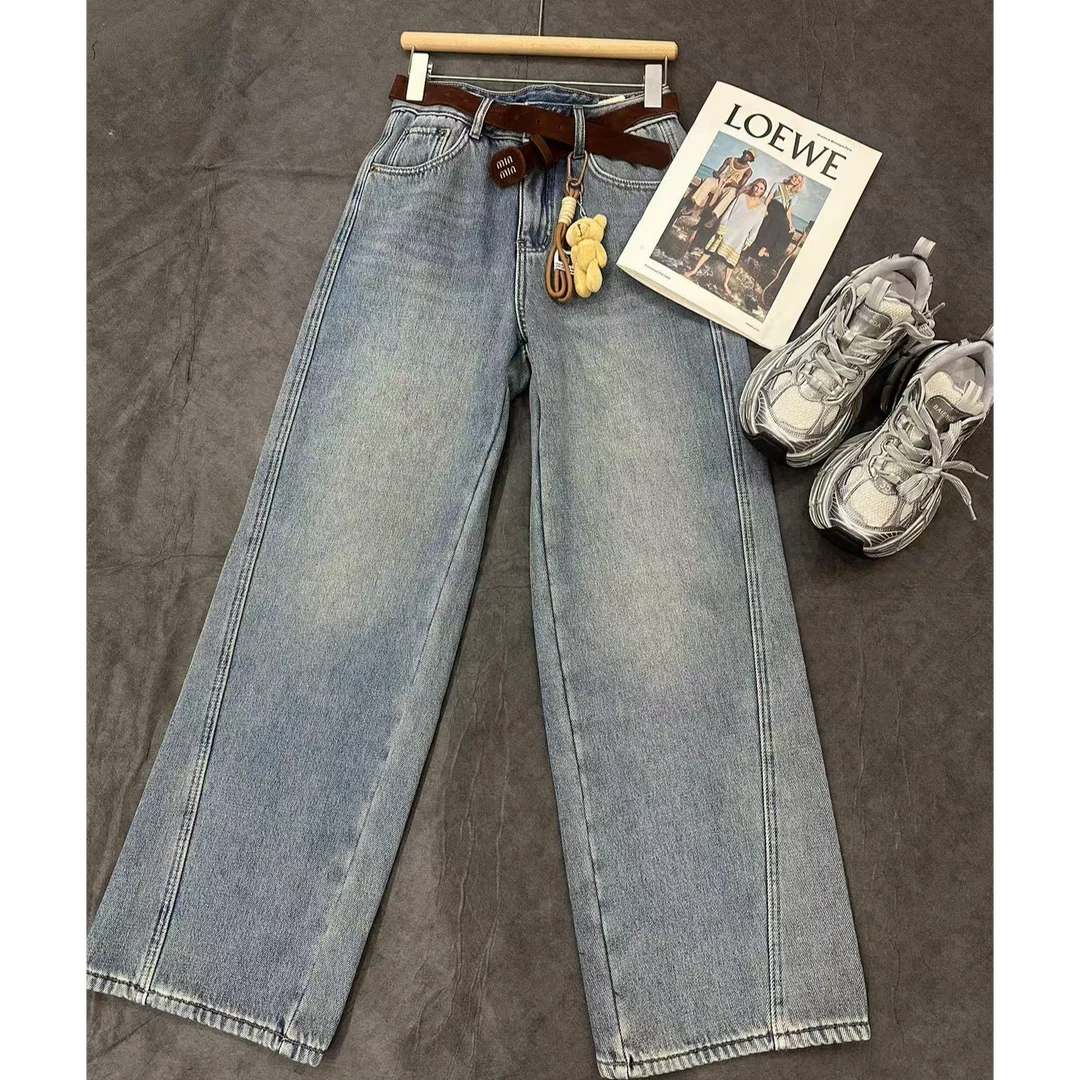 时尚欧韩高个子入选可过冬版正牛仔阔腿裤