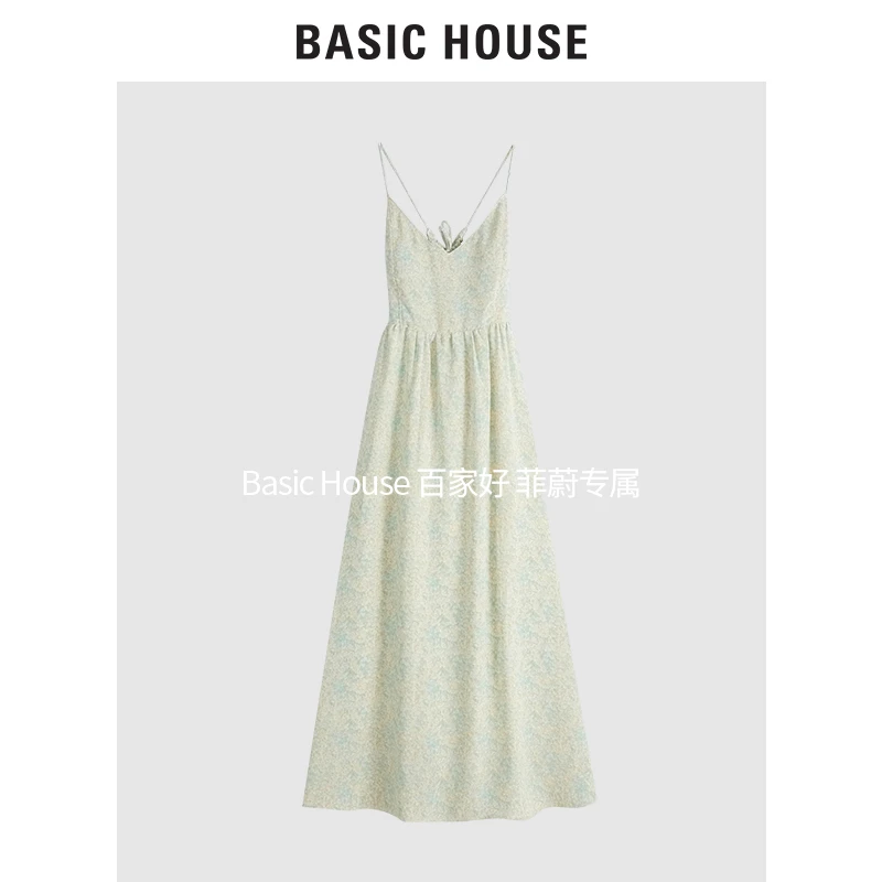 Basic House/百家好夏季碎花吊带连衣裙清新尤莱特B0143B55082
