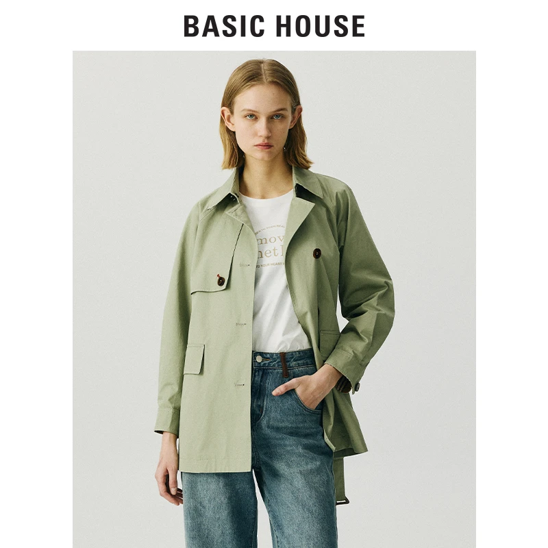 Basic House/百家好风衣外套秋中长款高级感上衣B0143B52982
