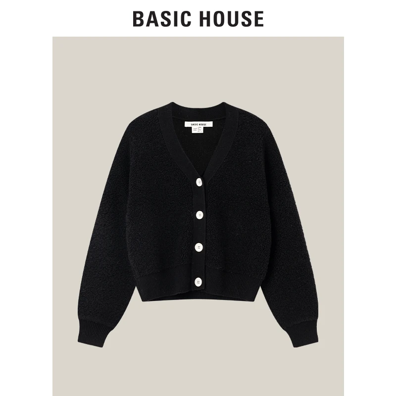 Basic House/百家好轻职场绵羊毛开衫韩版针织轻职场B0142B51212