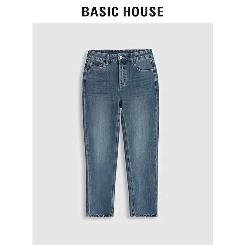 Basic House/百家好弹力牛仔裤女百搭秋季显瘦裤子B0143B59952