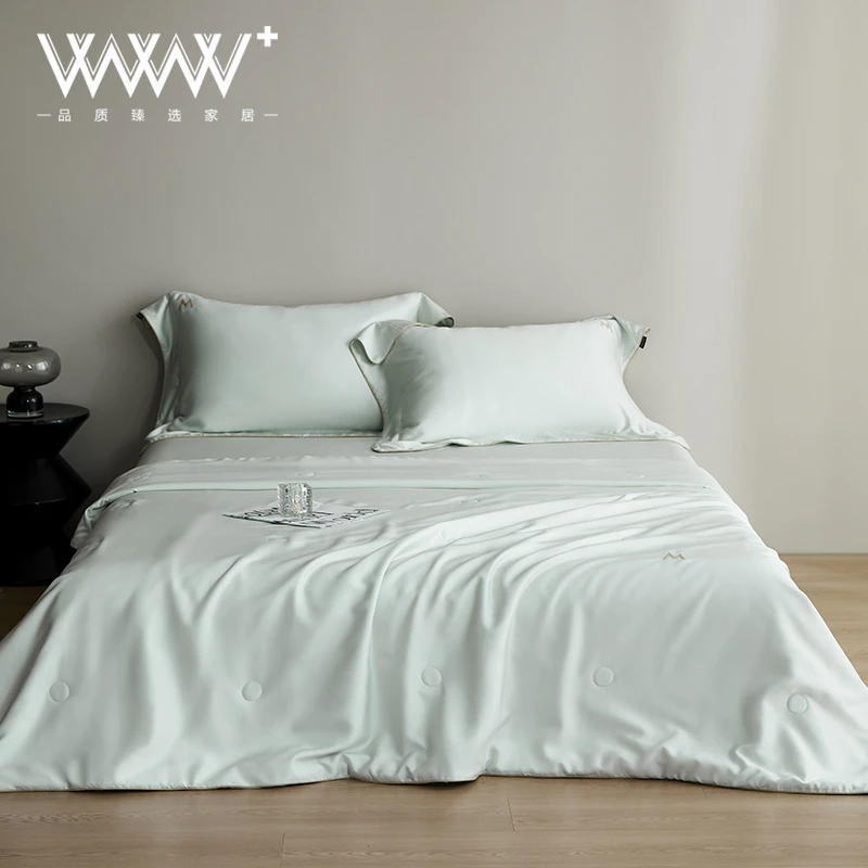 WWW顶奢夏被高端纯色简约凉感空调蚕丝被单双人夏凉被   巴黎印象