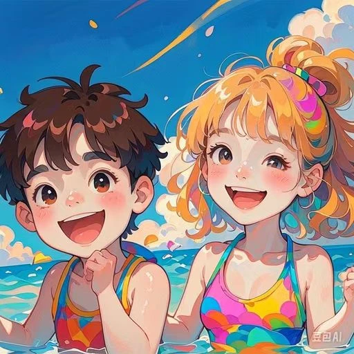 （301-399）儿童沙滩服男童女童泳衣汗蒸服可爱宝宝潜水服外贸新款