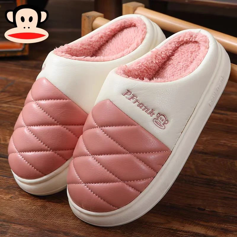 【X4】75848/65848大嘴猴菱形格休闲防水抗渍棉拖