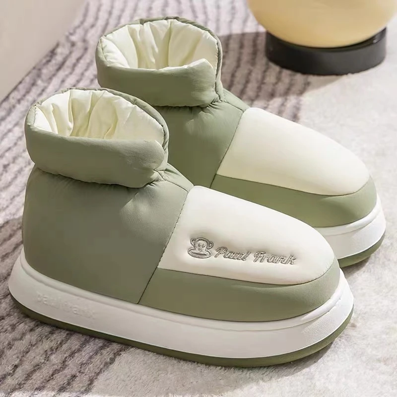 【X】75796/65796大嘴猴松紧口双色拼接棉窝棉靴