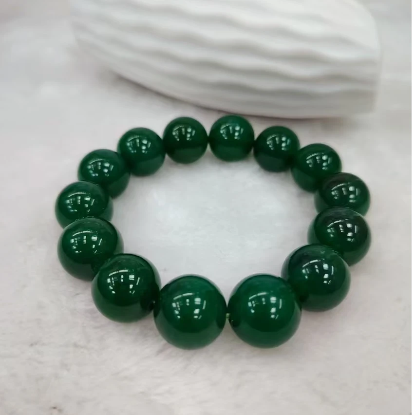 【王总严选】 藏收级满绿玛瑙手串