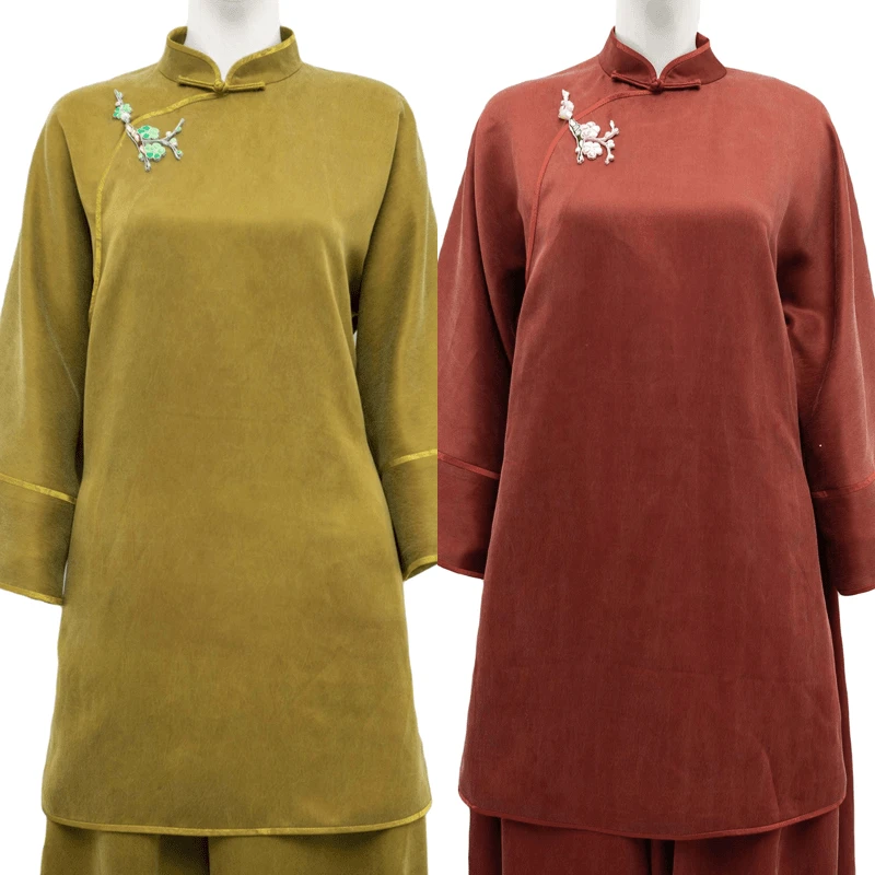 华族经典【玉曼妙妙】斜襟高端太太服中长款中国风唐装中式上衣复古