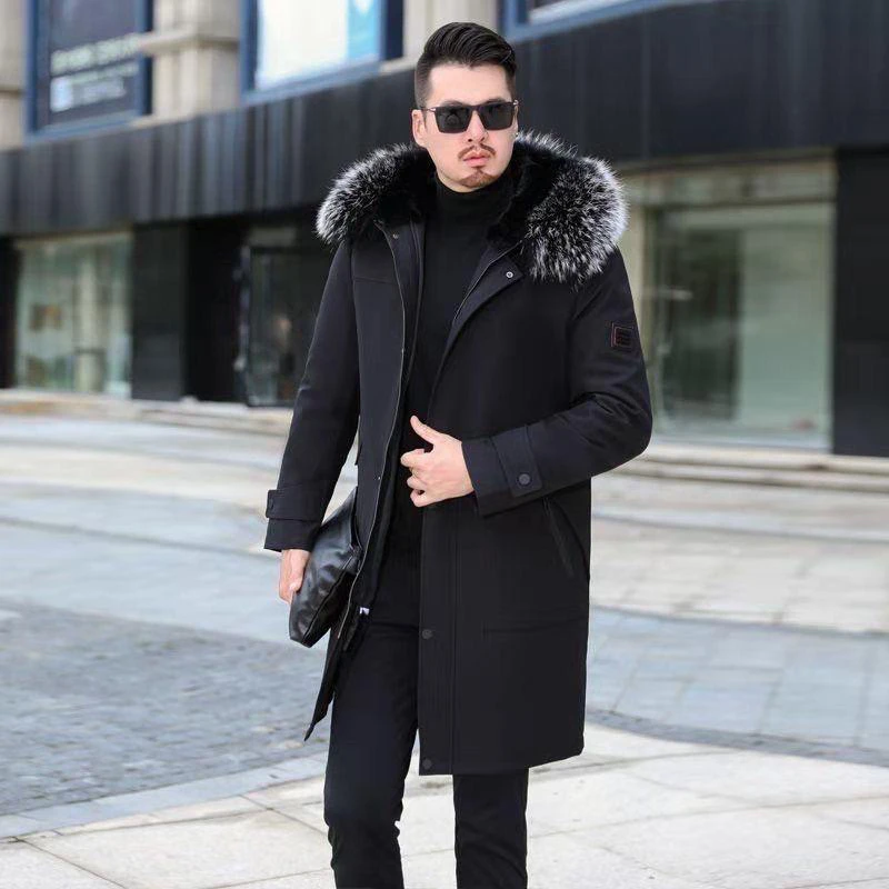 男士1米长款保暖派克服加厚外套