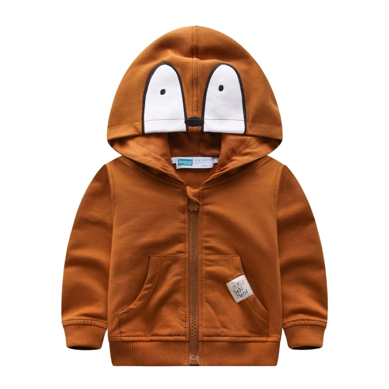 W0662//儿童休闲外套男童开衫春秋新款时尚上衣女童卡通连帽拉链