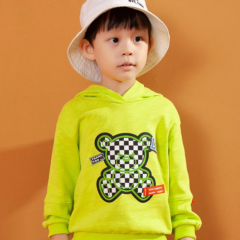 V0671//儿童连帽卫衣2023新款中童男宝舒适打底春季时尚运动套头