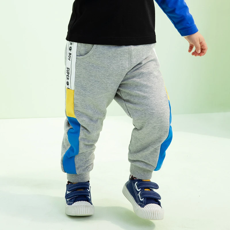 K3157//男童长裤春秋儿童拼接时尚束脚裤新款宝宝运动卫裤男孩