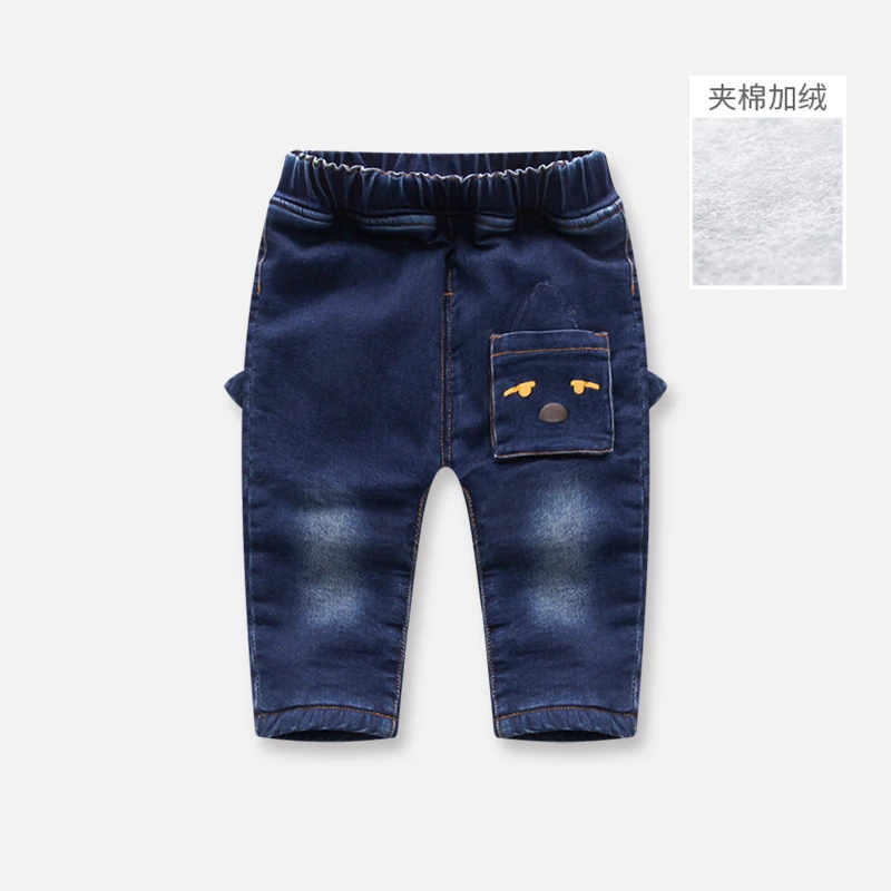K2564//宝宝牛仔棉裤冬季小童加绒保暖裤子新款男童夹棉长裤
