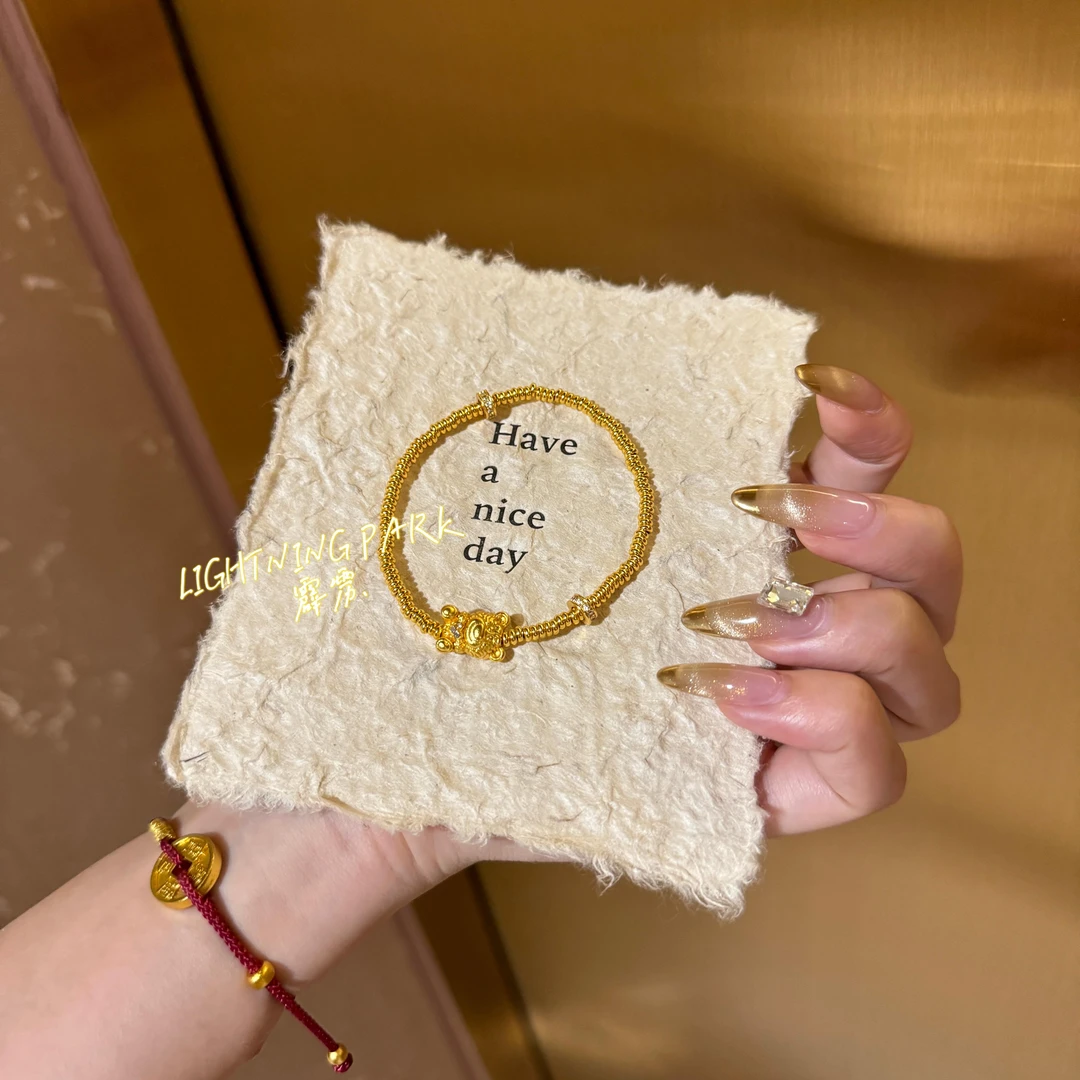 镀K金【霹雳配饰公园】新中式国风小熊跑环复古手链