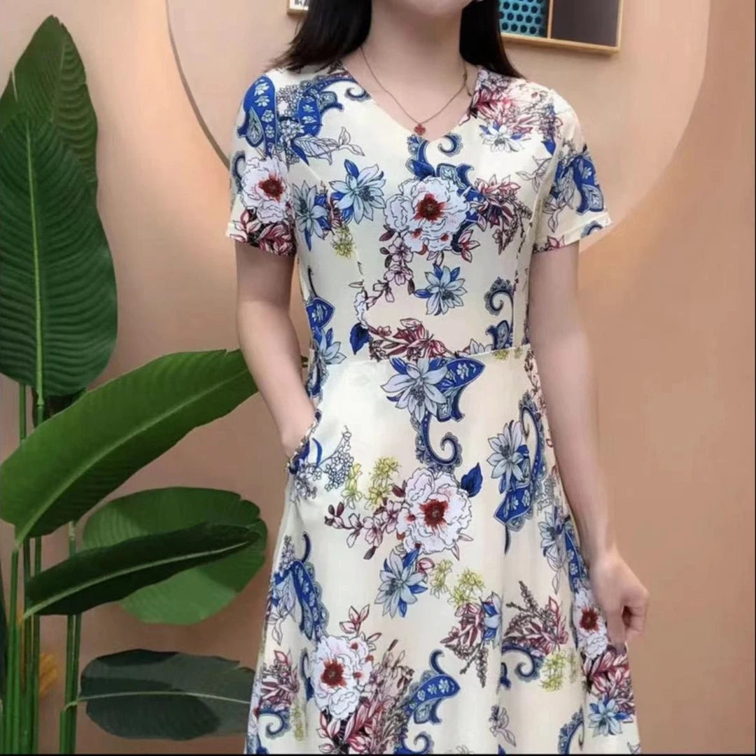 春夏碎花裙显瘦夏季中长款881