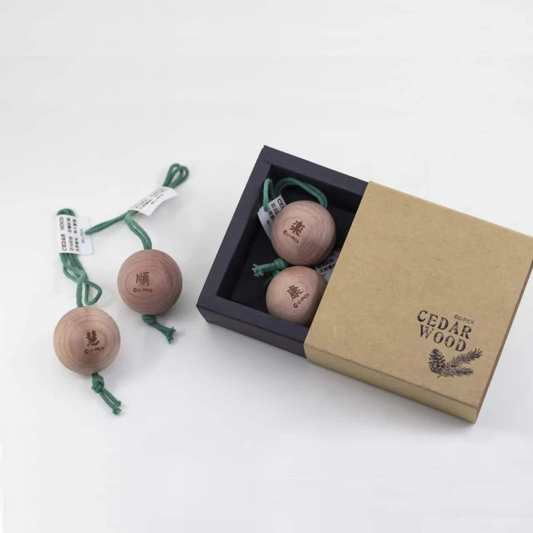 UPICK原品生活 天然雪松木球防潮防虫羊毛护理衣帽间香氛礼盒