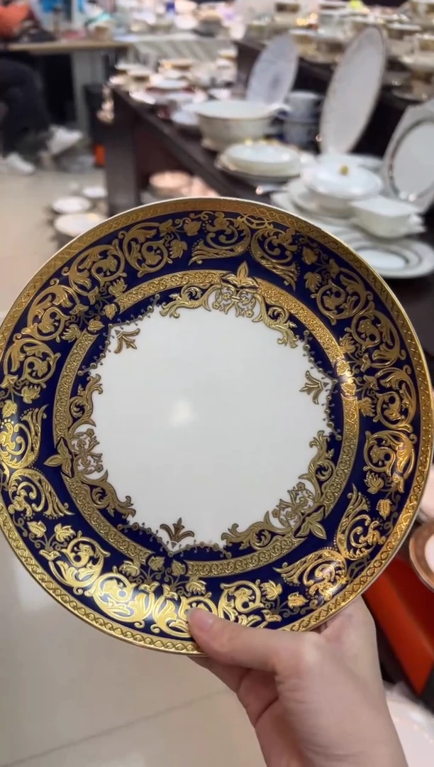 【闪购商品】瓷碗8寸平盘2个微瑕