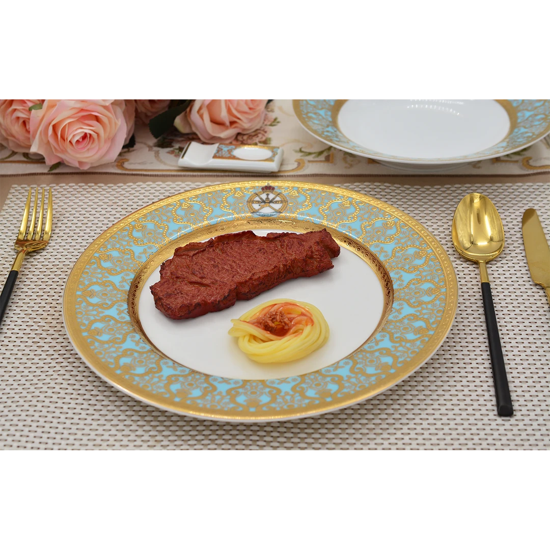 阿曼2023年最新定制款餐具；盘；碗；杯；碟高档酒店欧式描金精致家用