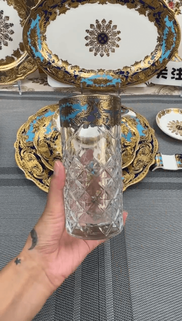 【闪购商品】瓷片水晶玻璃杯 2个 福利价 微瑕