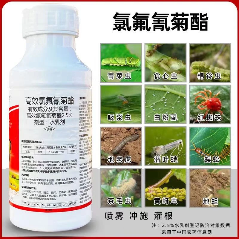 高效氯氟氰菊酯杀虫剂蚜虫蔬菜害虫农药杀虫药2.5%氯氟氰菊酯除虫