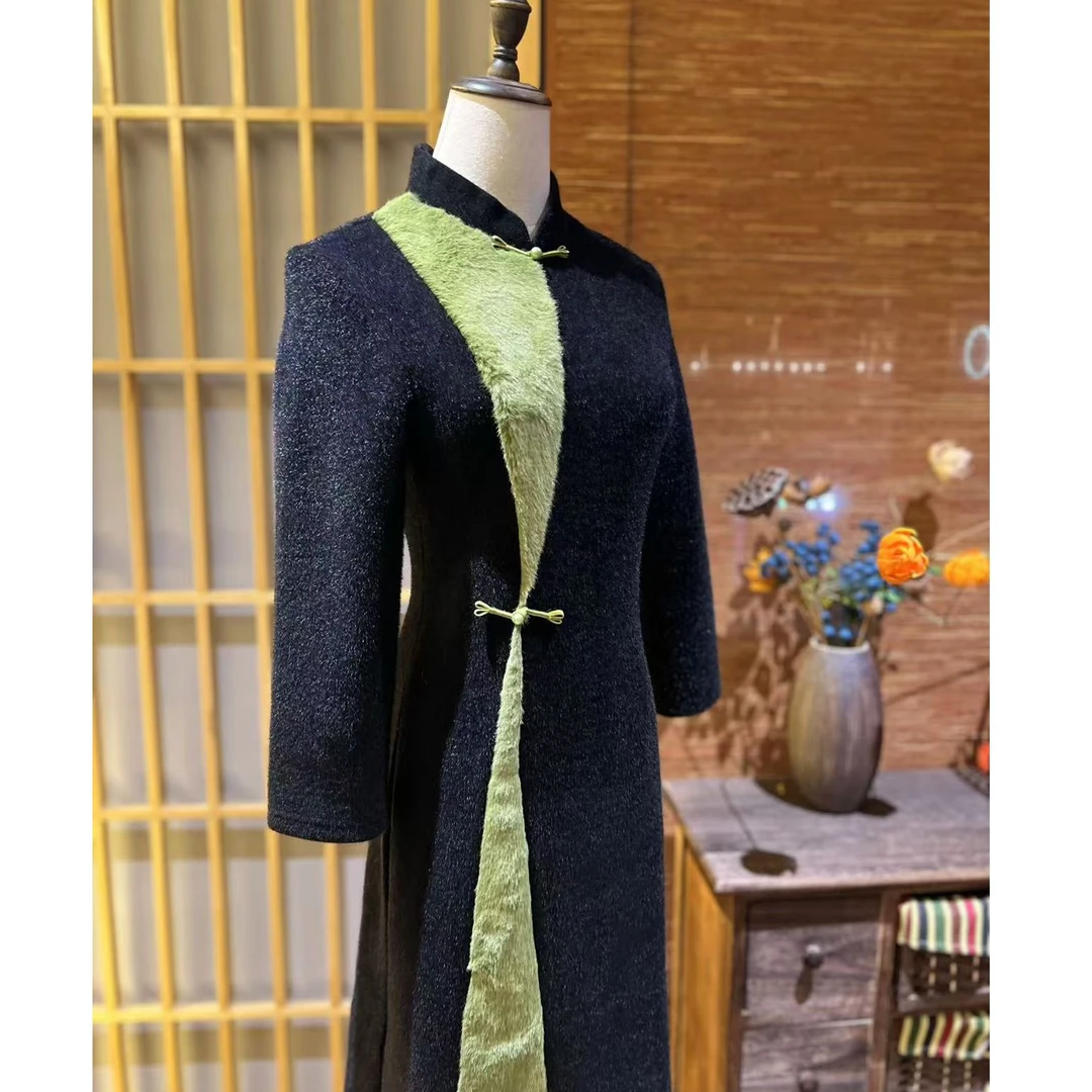 年末福利【极光】长115秋冬新款旗袍气质优雅复古国风旗袍