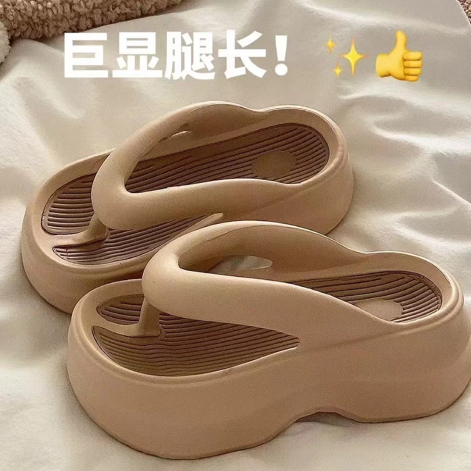 厚底增高网红ins人字拖鞋女夏季EVA软底百搭外海边沙滩拖鞋女甜美