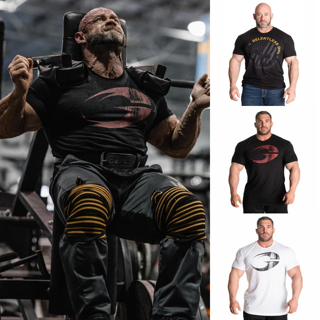 盖世璞夏季男士运动健身健美跑步篮球纯棉弹性排汗透气训练短袖