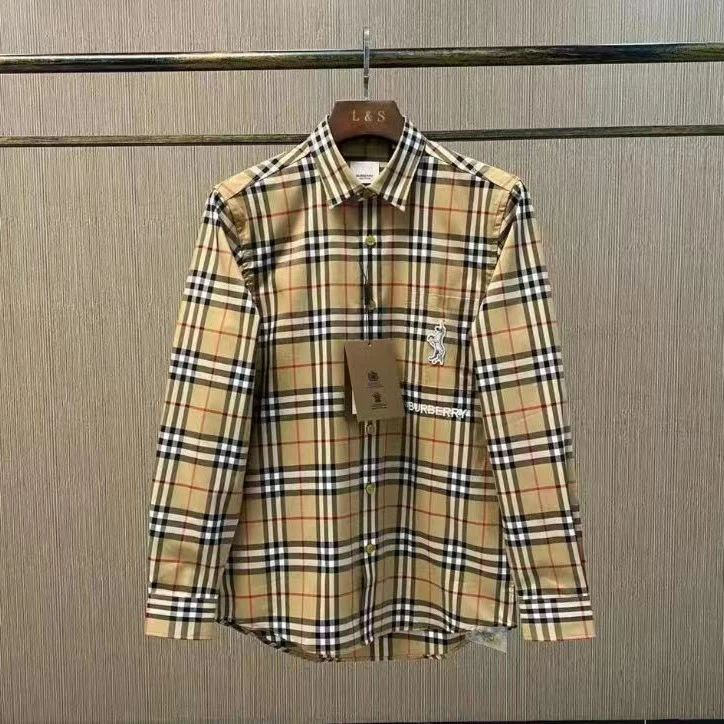 全新未使用 BURBERRY/博柏利 刺绣独角兽字母格纹衬衫不支持七天