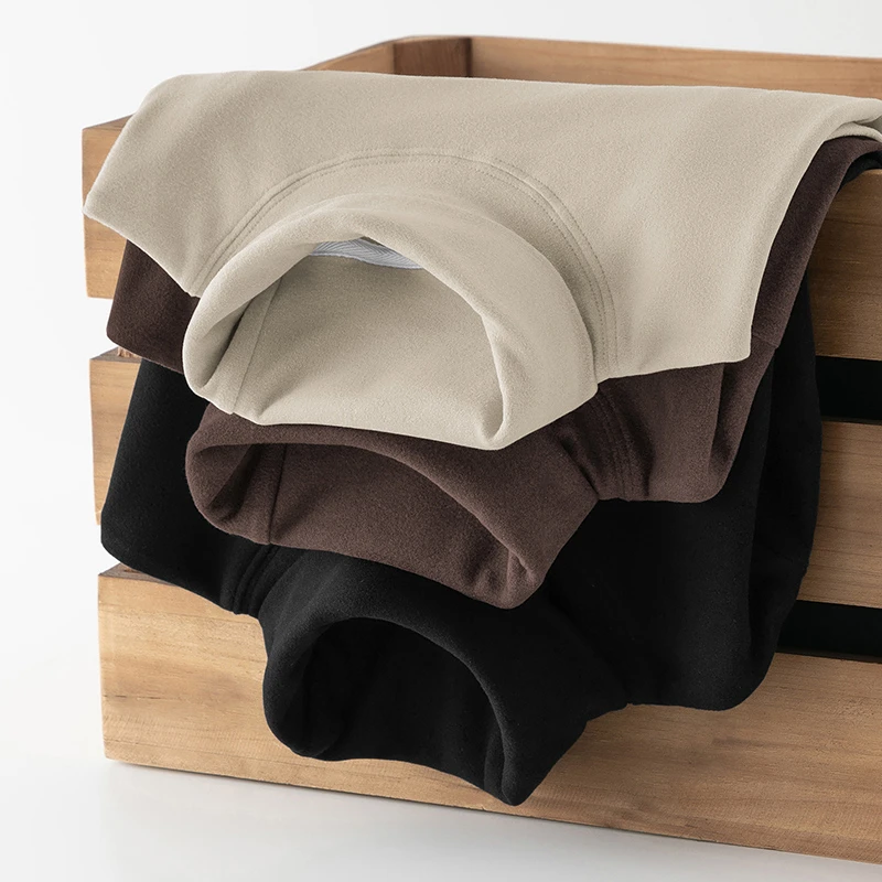 300g重磅双面德绒t恤男长袖高领打底衫加绒保暖小衫内搭秋衣体恤