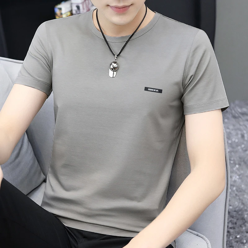 莫代尔纤维t恤男士短袖2025新款夏季冰丝凉感速干上衣服体恤半袖