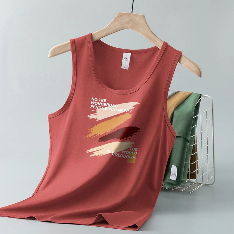 莫代尔纤维冰丝背心男夏季跨栏健身凉感速干吊带运动坎肩无袖t恤