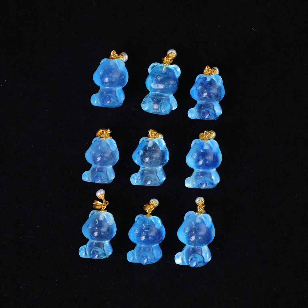 非金属布艺项链 蓝色小熊吊坠——多样性发货发其一