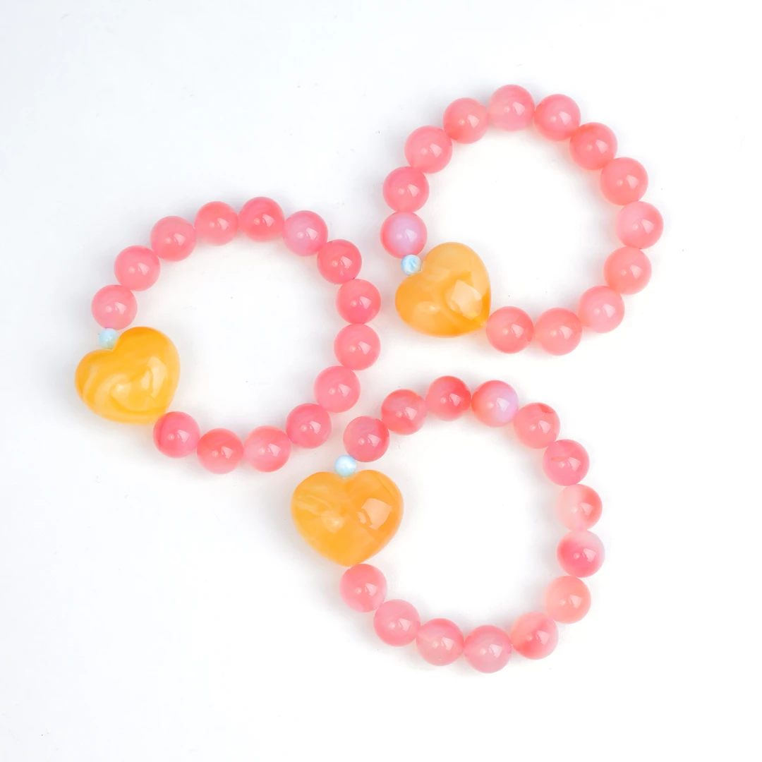 蜜蜡爱心手串（微微瑕）——多样性发货发其一S157