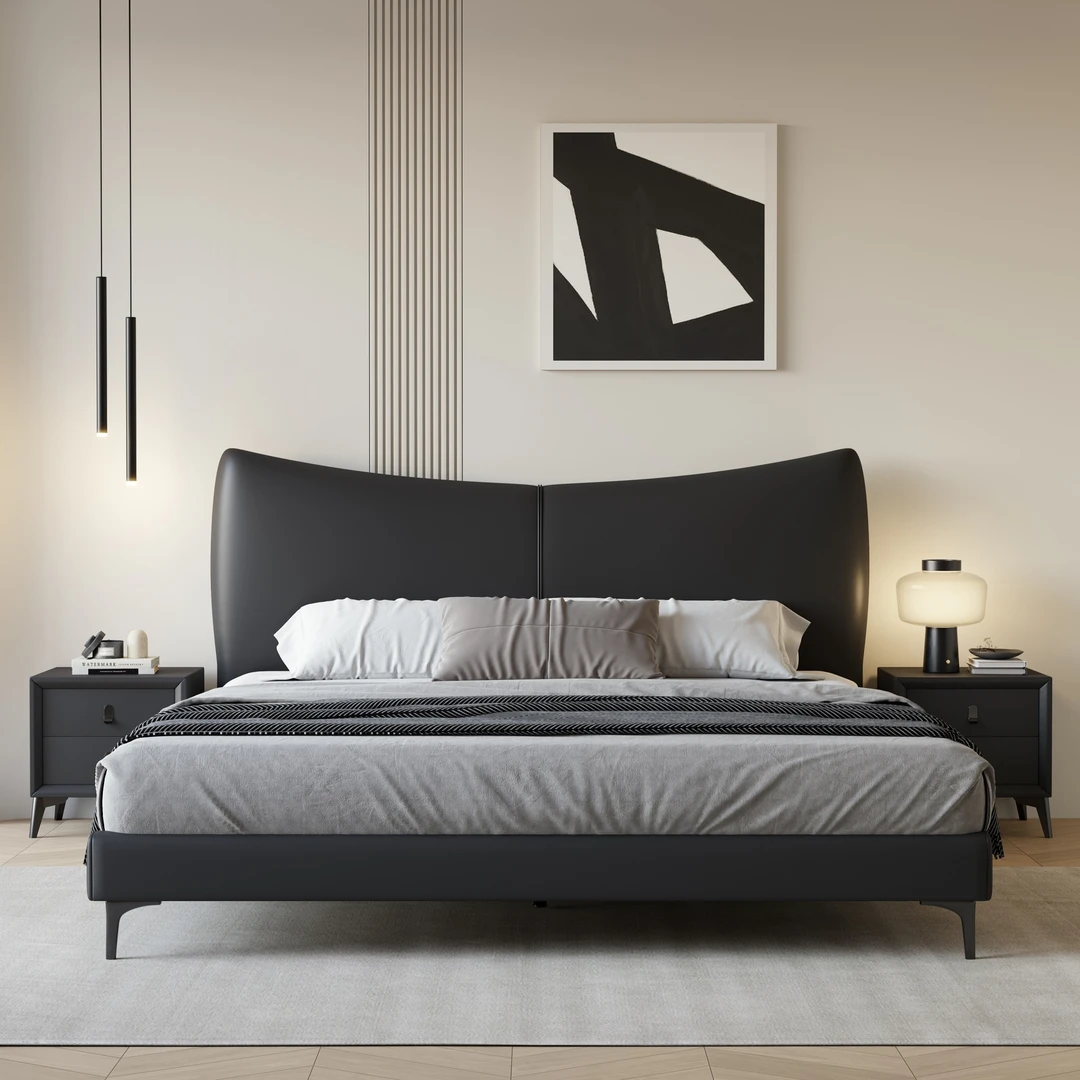 宅发现香奈儿悬浮床齐边悬浮款头层牛皮主卧软体床轻奢家用简约床