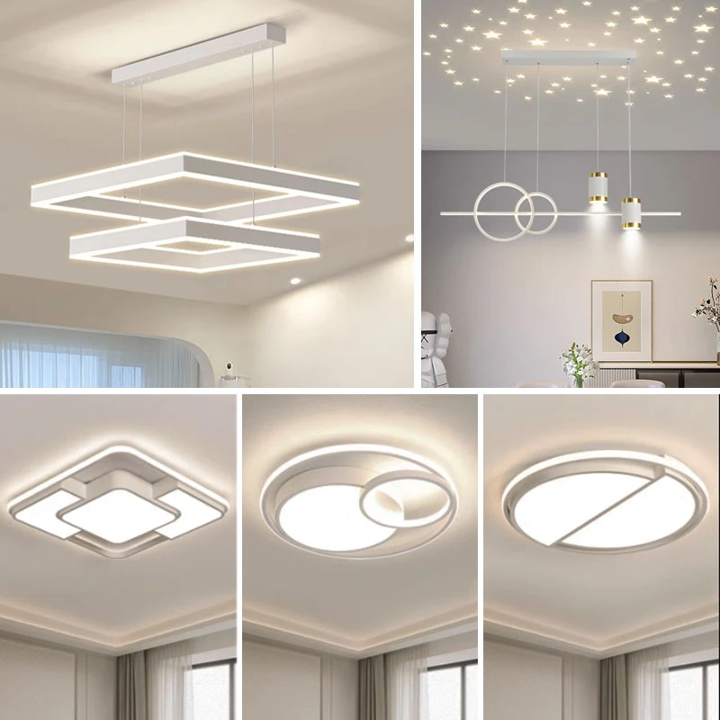 中山客厅灯现代简约大气新款北欧极简方形房间灯卧室灯餐厅吊灯