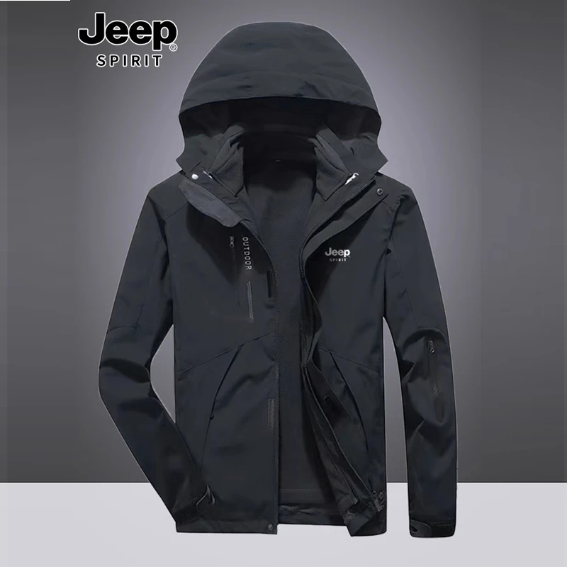 JEEP吉普防风冲锋衣情侣外套运动2023新款三合一防风户外服夹克女