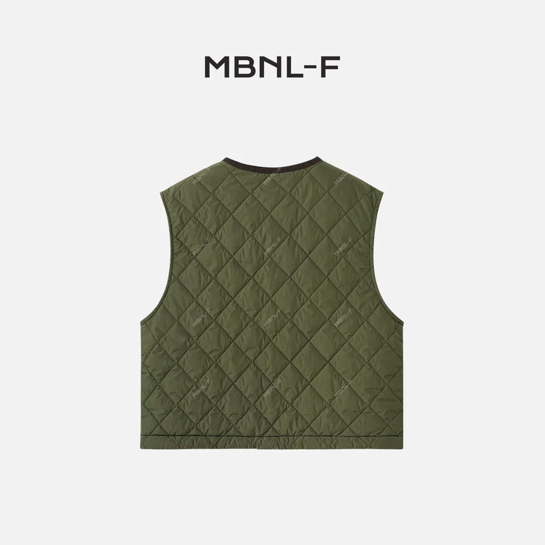 MBNL-F 2024F/W新品 休闲百搭绿色马甲 秦磊XM-MJ32203