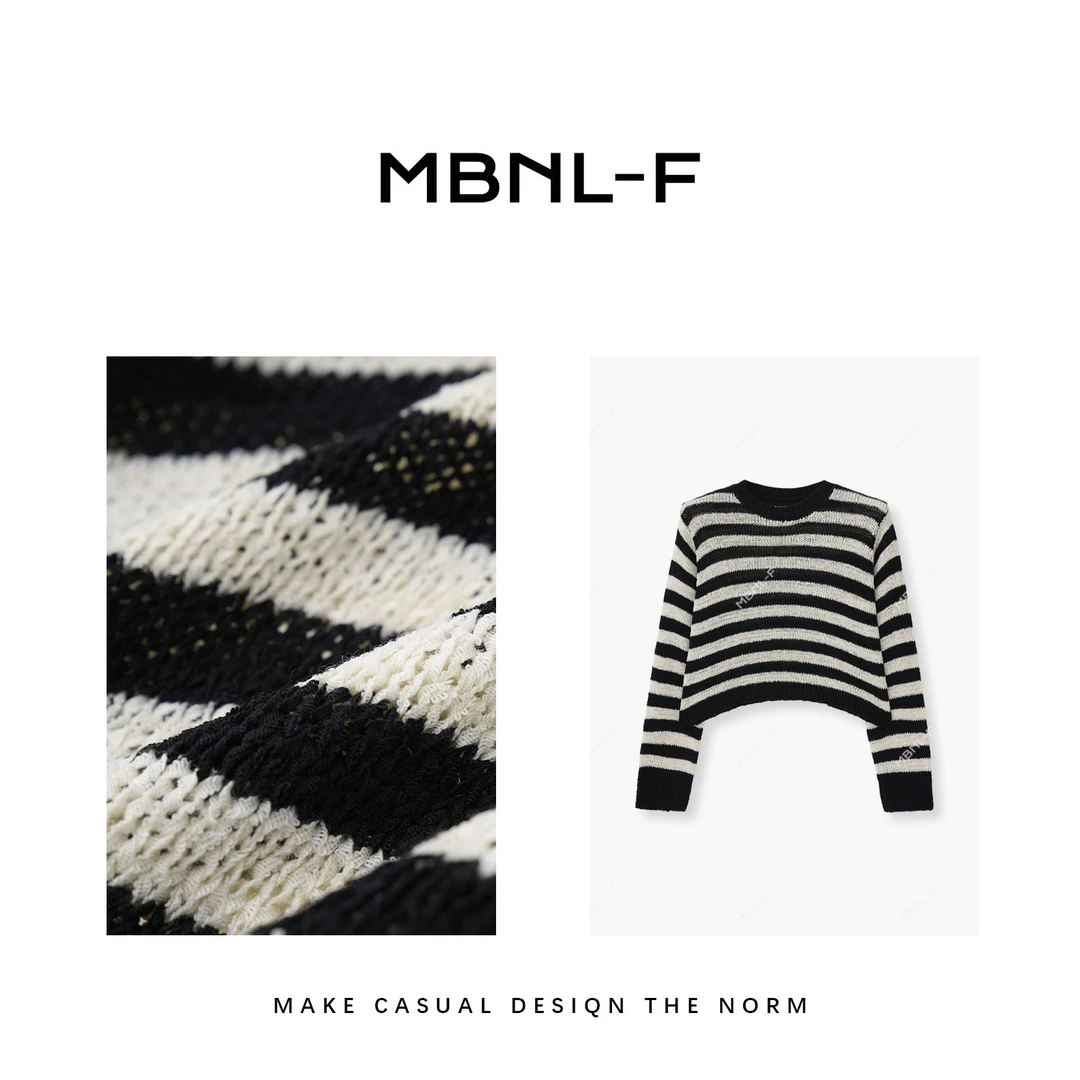 MBNL-F 条纹针织 2024S/S新 百搭条纹针织毛衣衫 秦磊XM-CZYF028