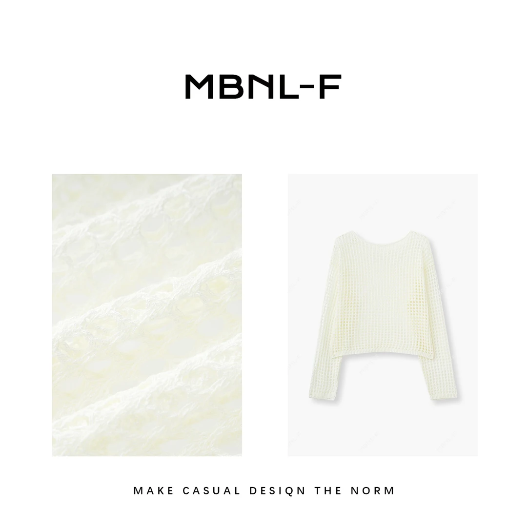 MBNL-F “晒后假日" 长袖针织衫小众镂空高弹毛衫 秦磊XM-SY8145